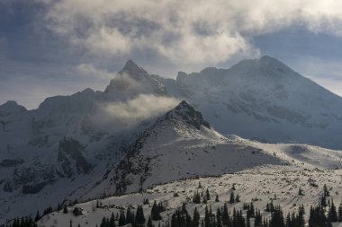 Güzel kış dağ manzarası. Tatry. Polonya.