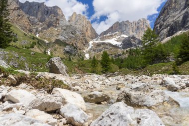 Val Rosalia Gelen Marmolada masif güzel yaz görünümü , Dolomites, İtalya.