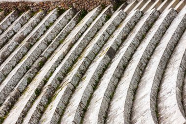 Ostia Antica - İtalya Roman amphitheater adımlardan kapatın