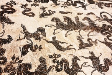 Mosaics in the thermal baths of Neptune in ancient Ostia - Italy