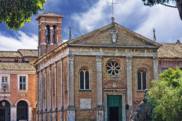 View of medieval Basilica of Santa Aurea in Ostia Antica - Italy — Stock Photo, Image