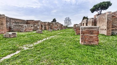 Ostia Antica - Roma - Ital Roma arkeolojik panorama