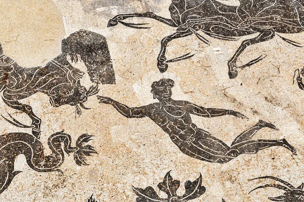 Detalhe do mosaico triunfal de Netuno no frigidário de Netuno — Fotografia de Stock