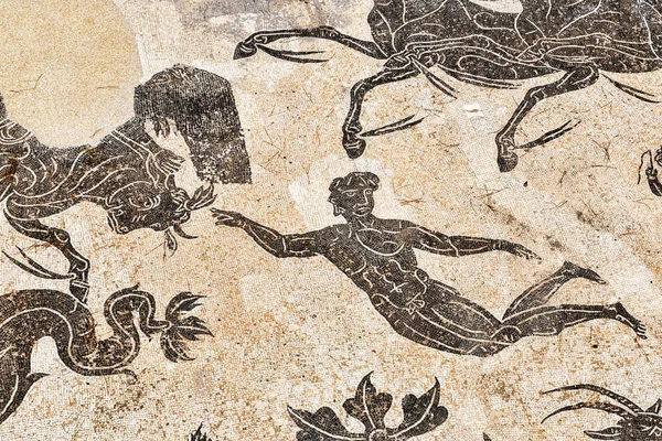 Detail von Neptuns Triumphmosaik im Frigidarium des Neptuns — Stockfoto