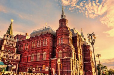 Moscow, Rusya Federasyonu - 27 Ağustos 2017:-Kremlin, güneş