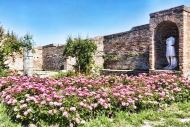 Avlu wirh gül bahçesi ve Domus del kalıntıları belirti