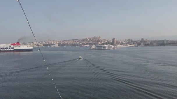 Cagliari Italie Septembre 2019 Ferry Naviguant Dans Port Cagliari Sardaigne — Video