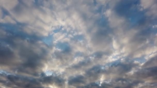 Fantastický Timelapse Altocumulus Mraky Nádherné Přirozené Světelné Efekty Barvy Pomalým — Stock video