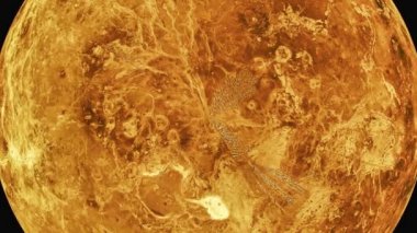 Süper detaylı yüzeyi, ışıkları ve gölgeleri NASA 'nın Goddard Uzay Uçuş Merkezi / SDO' su tarafından sağlanan bu animasyonun elementi Venüs gezegenini yakınlaştırıyor.