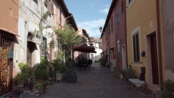 Ostia Antica Itália Setembro 2019 Vislumbre Vila Medieval Ostia Antica — Vídeo de Stock