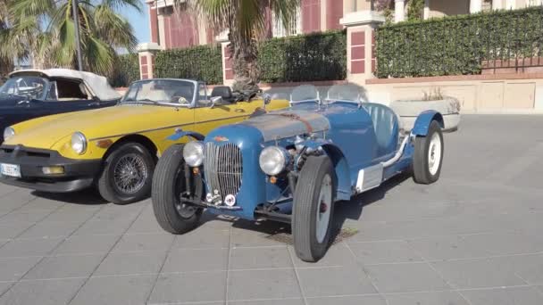 Roma Luglio 2019 Pov Vintage Veteran Sport Car Beautiful Model — Video Stock