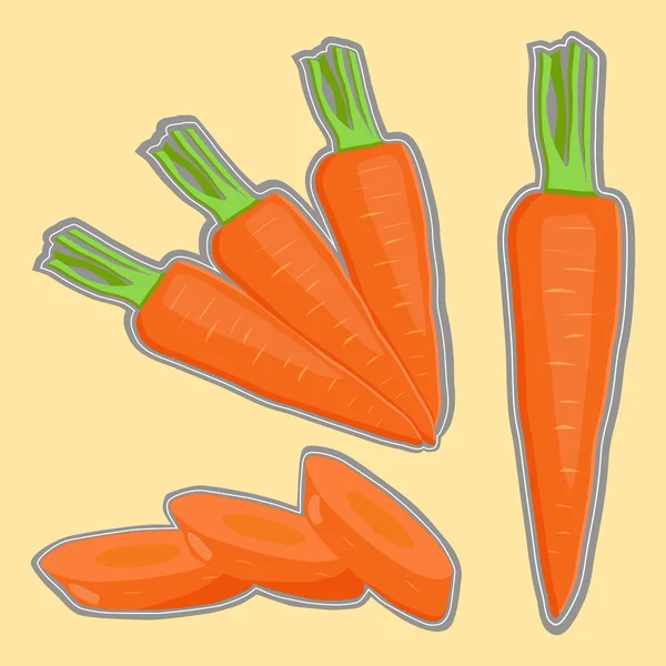 पीले गाजर के लिए लोगो . — स्टॉक वेक्टर