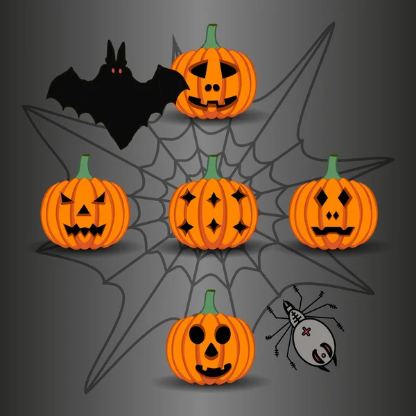 Logo for yellow pumpkin halloween — Stock Vector
