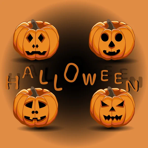 Logo voor gele pompoen halloween — Stockvector