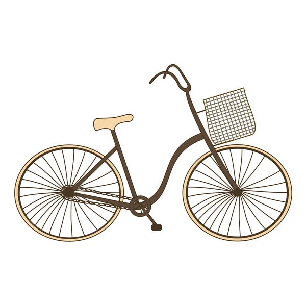 Illustration du logo pour vélo rétro familial avec un panier . — Image vectorielle