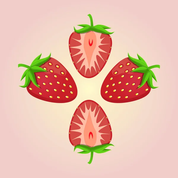 テーマ イチゴのロゴの図. — ストックベクタ