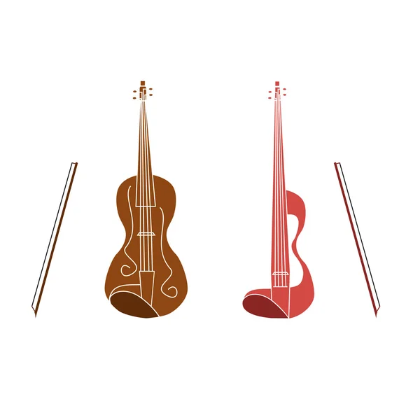 Ilustracja logo na skrzypce strunowy instrument muzyczny. — Wektor stockowy