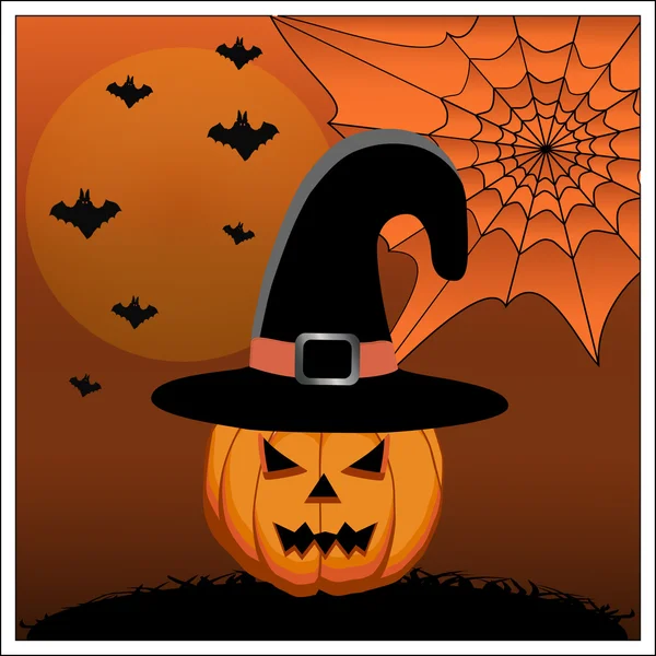 Illustratie van logo voor gele pompoen halloween — Stockvector