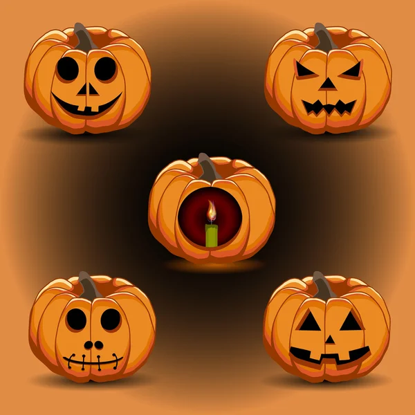 Logo voor gele pompoen halloween — Stockvector
