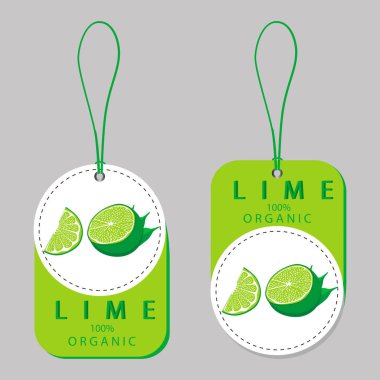 meyve kireç, etiket Pazar Tema illüstrasyon