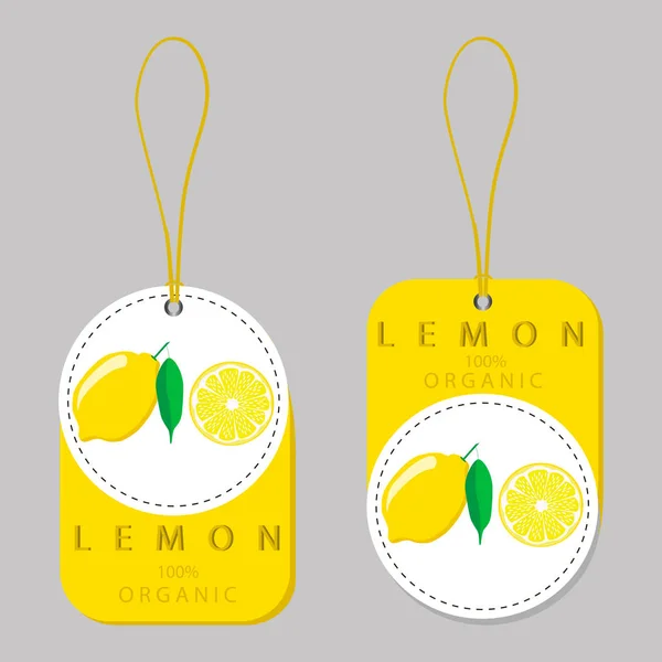 Téma ovoce citronu, label trh — Stockový vektor