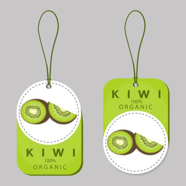 Yeşil kivi için logo vektör çizim