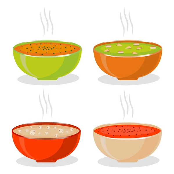 Abbildung des Logos für das Thema hausgemachte Suppen — Stockvektor