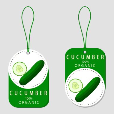 Yeşil salatalık için logo vektör çizim