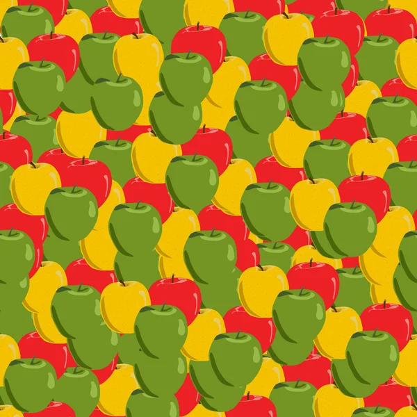 Logótipo de ilustração para três maçãs inteiras . — Vetor de Stock