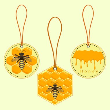 Arı ve bal Tema için logo vektör çizim