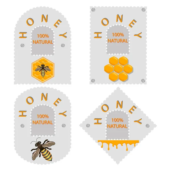 Ilustração vetorial do logotipo para o tema abelhas e mel — Vetor de Stock