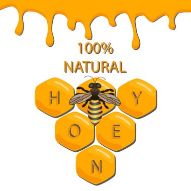 vector illustration of logo for the theme of bees and honey clipart