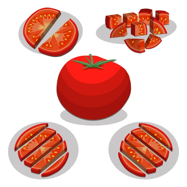 赤いトマトのイラスト ロゴ. — ストックベクタ