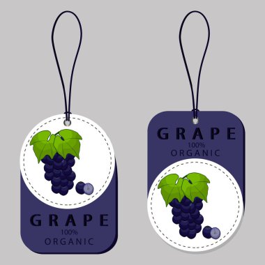 set üzüm için logo vektör çizim