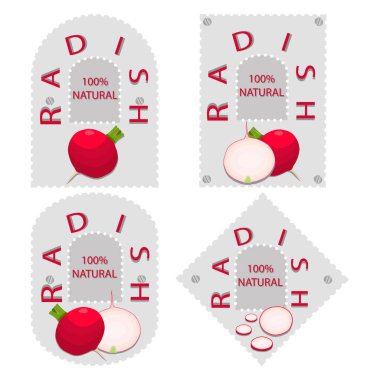 Vektör çizim logo için Bütün Konfit sebze kırmızı turp