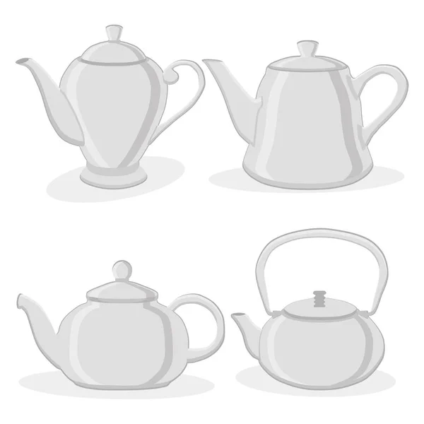 Die farbige Keramik-Teekanne — Stockvektor
