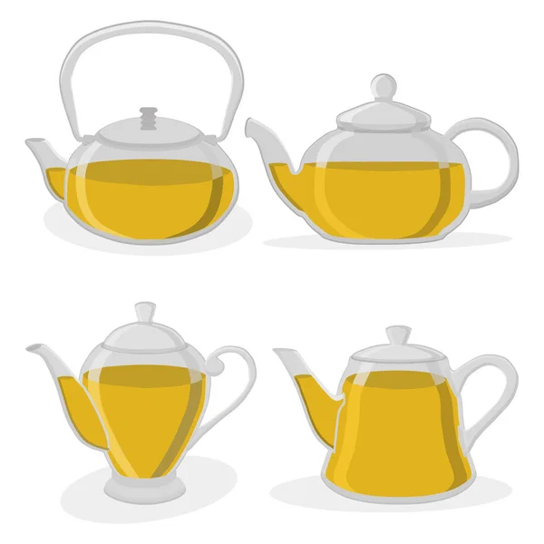 Цветной керамический чайник — стоковый вектор