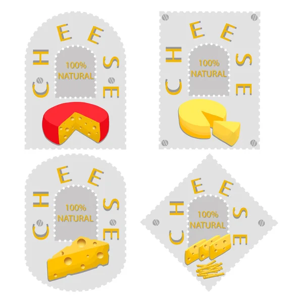 黄色のカッテージ チーズ パルメザン チーズ — ストックベクタ