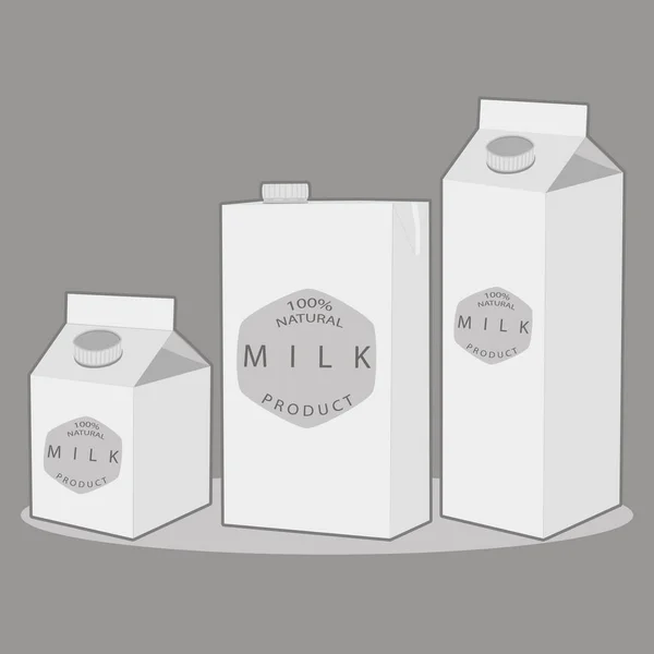 Set white milk — Stock Vector