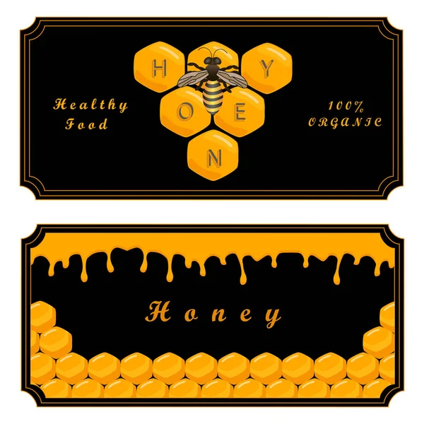 Vektoros illusztráció a logó a téma méh eat drágám — Stock Vector
