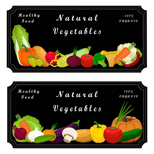 Vektor illustration logotyp grönsaker: peppar, pumpa, tomat — Stock vektor