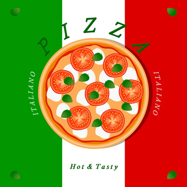 Pizza caliente entera — Vector de stock