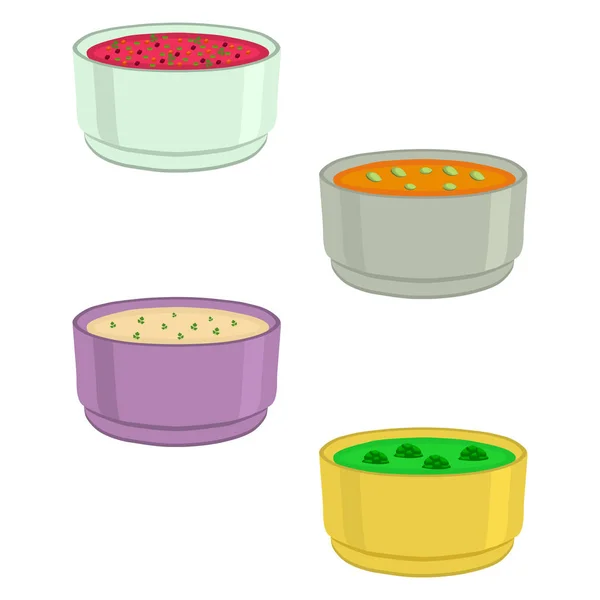 Die gekochten Suppen — Stockvektor
