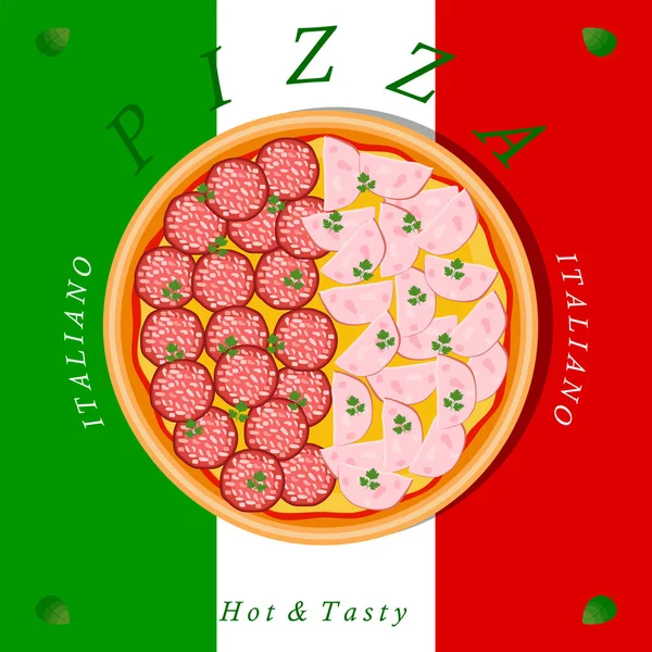 El tema pizza — Vector de stock