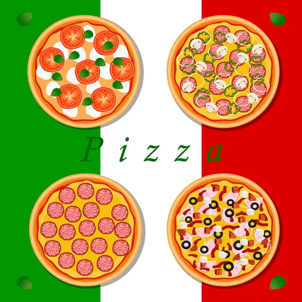 La pizza de colores — Vector de stock