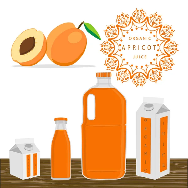 O damasco cor de laranja — Vetor de Stock