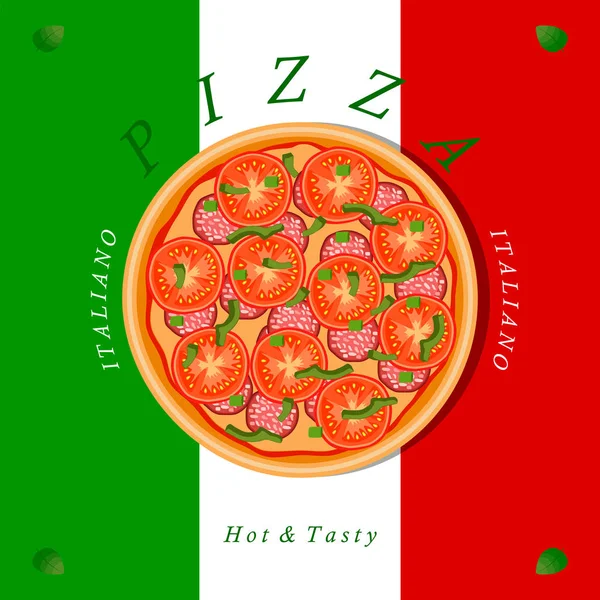 La pizza de comida — Vector de stock