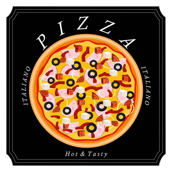 El tema pizza — Vector de stock