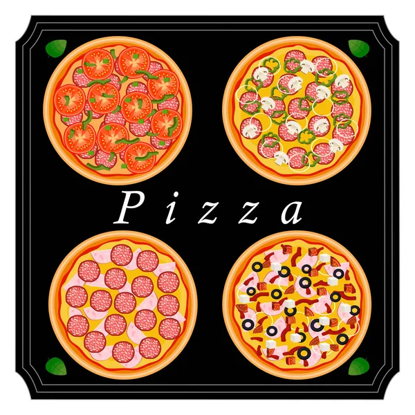 De thema-pizza — Stockvector