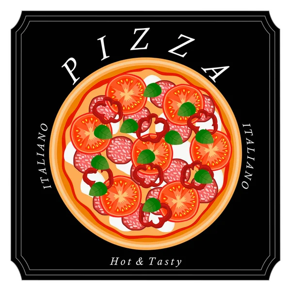 El tema pizza — Vector de stock